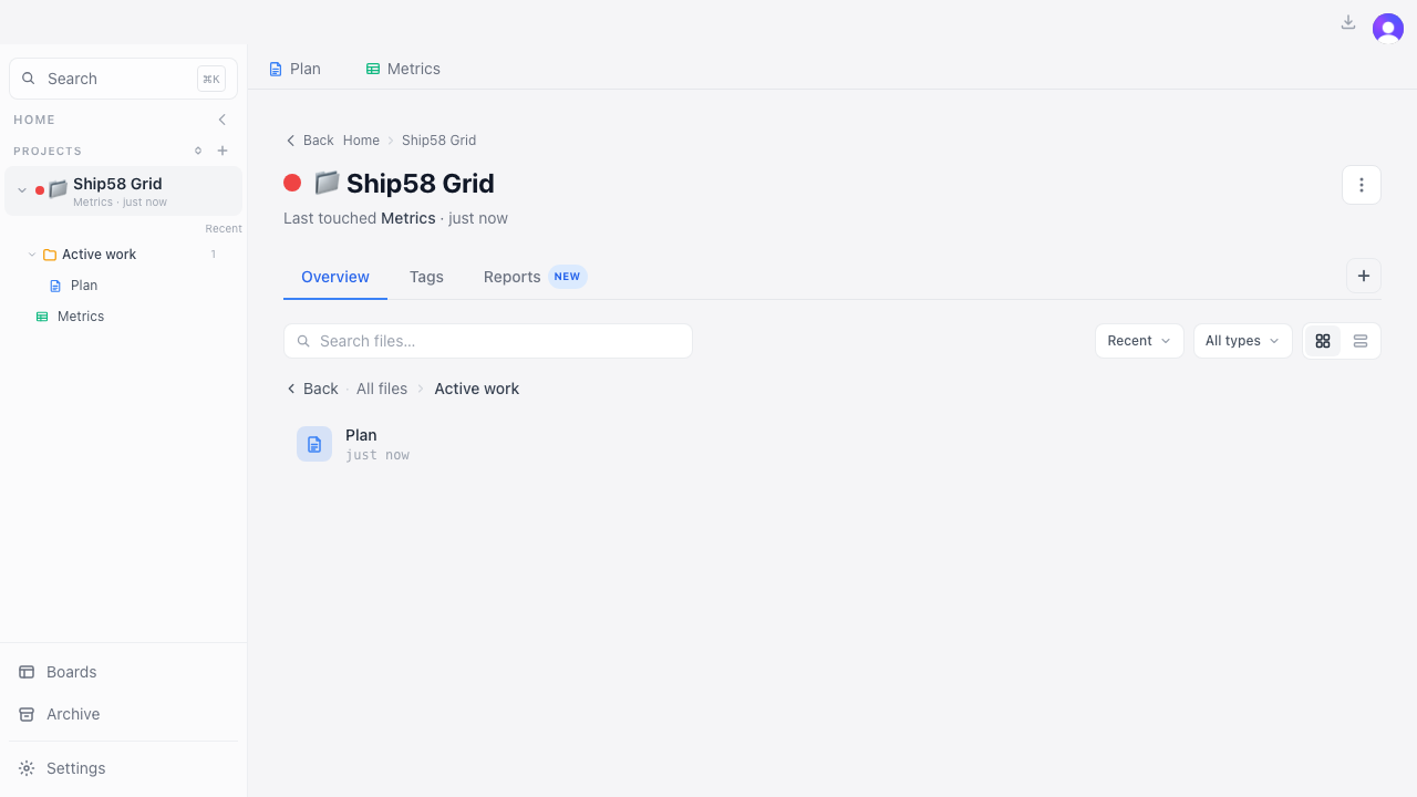 Inside the folder — breadcrumb + nested file